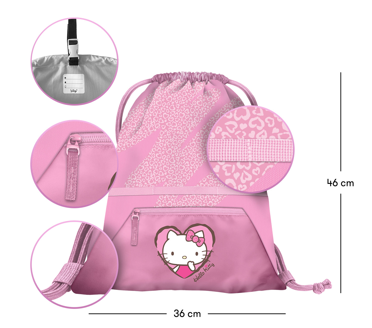baagl-hello-kitty-sweet-leopard-sac-gym-recycl-zip image 3