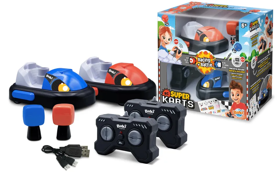 buki-radiocommand-s-37296-pack-2-karts-rc-rouge-bleu-6-ans image 1
