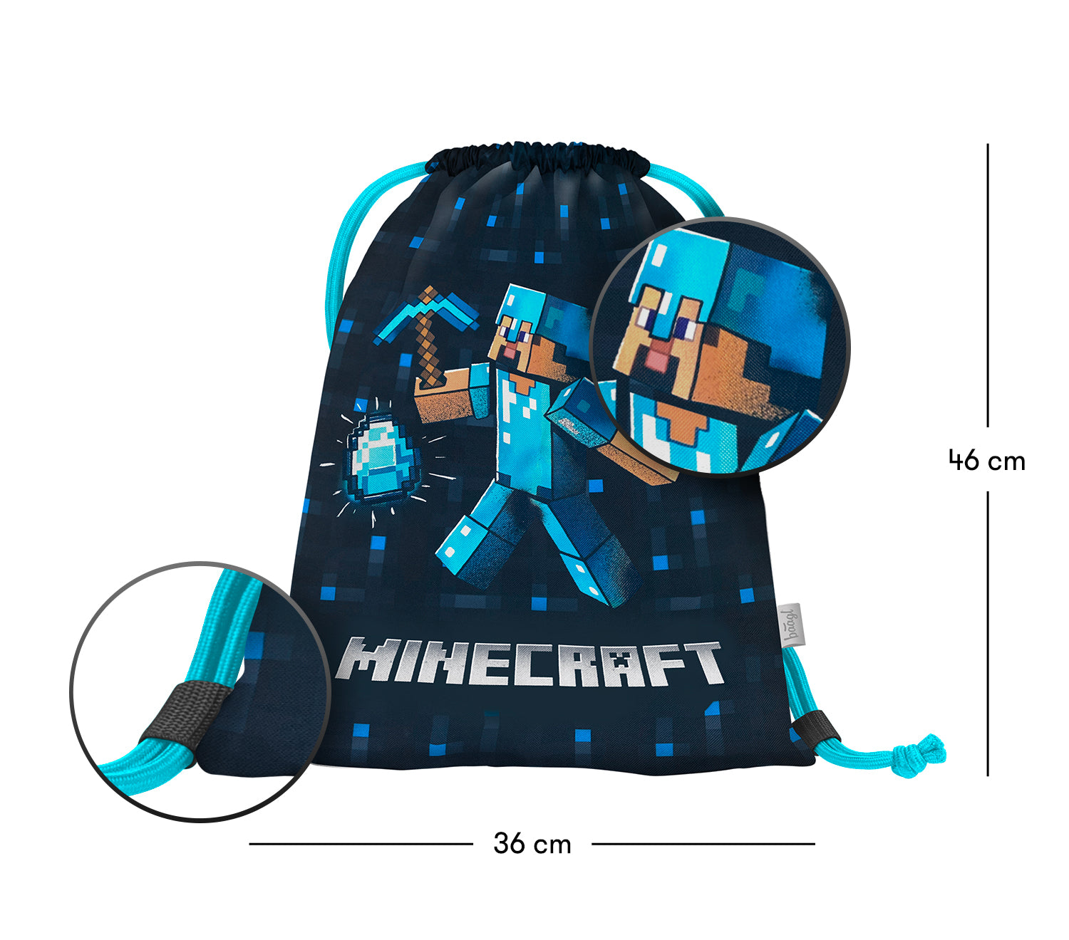 baagl-gym-sacks-sac-gym-minecraft-blue-axe-cordon-mousqueton image 3
