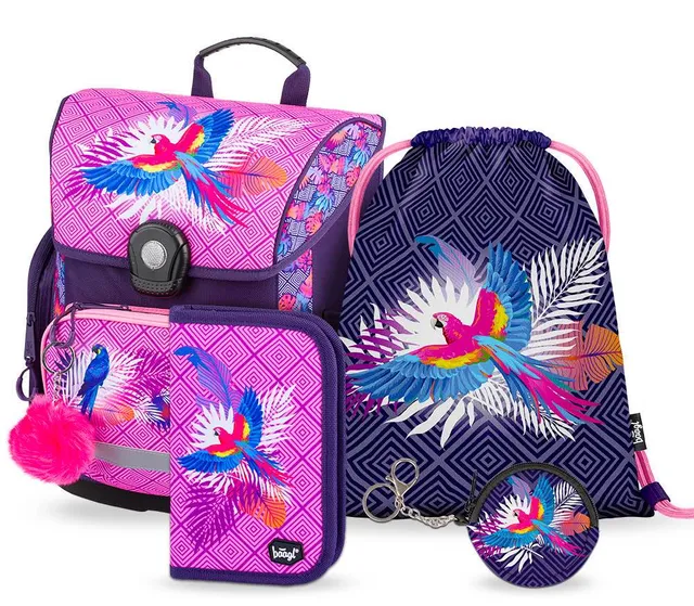 baagl-parrot-ii-set-cartable-fille-18-l-perroquet image 1