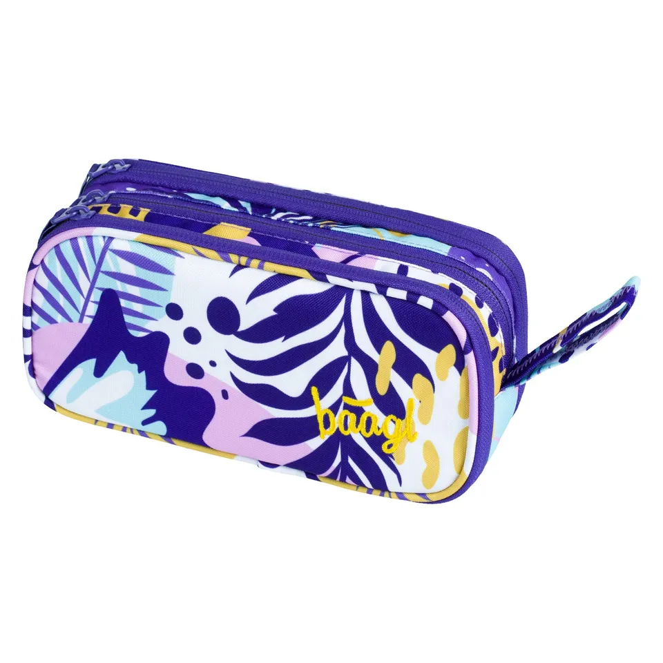 baagl-student-trousse-tudiante-violet-3-compartiments-zipp-s image 1