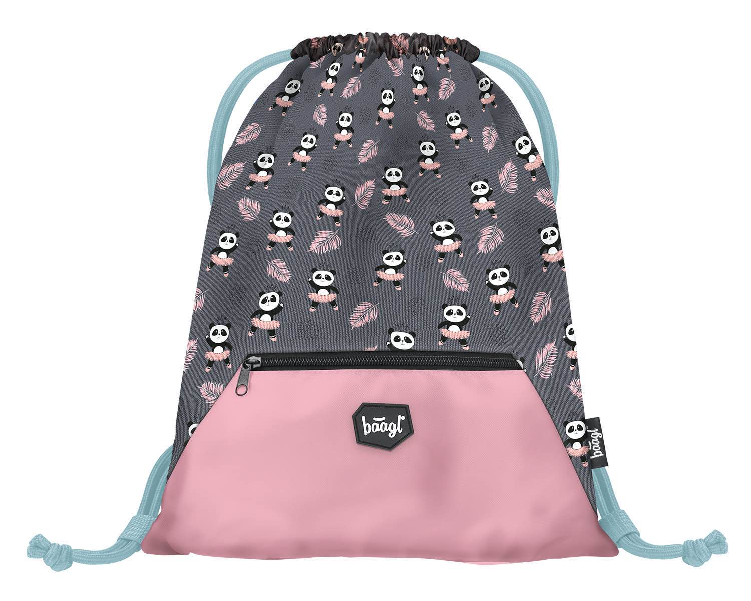 baagl-gym-sacks-panda-sac-gym-poche-zipp-e-lavable image 1