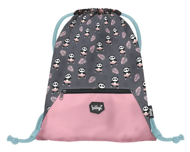 baagl-gym-sacks-panda-sac-gym-poche-zipp-e-lavable image 1