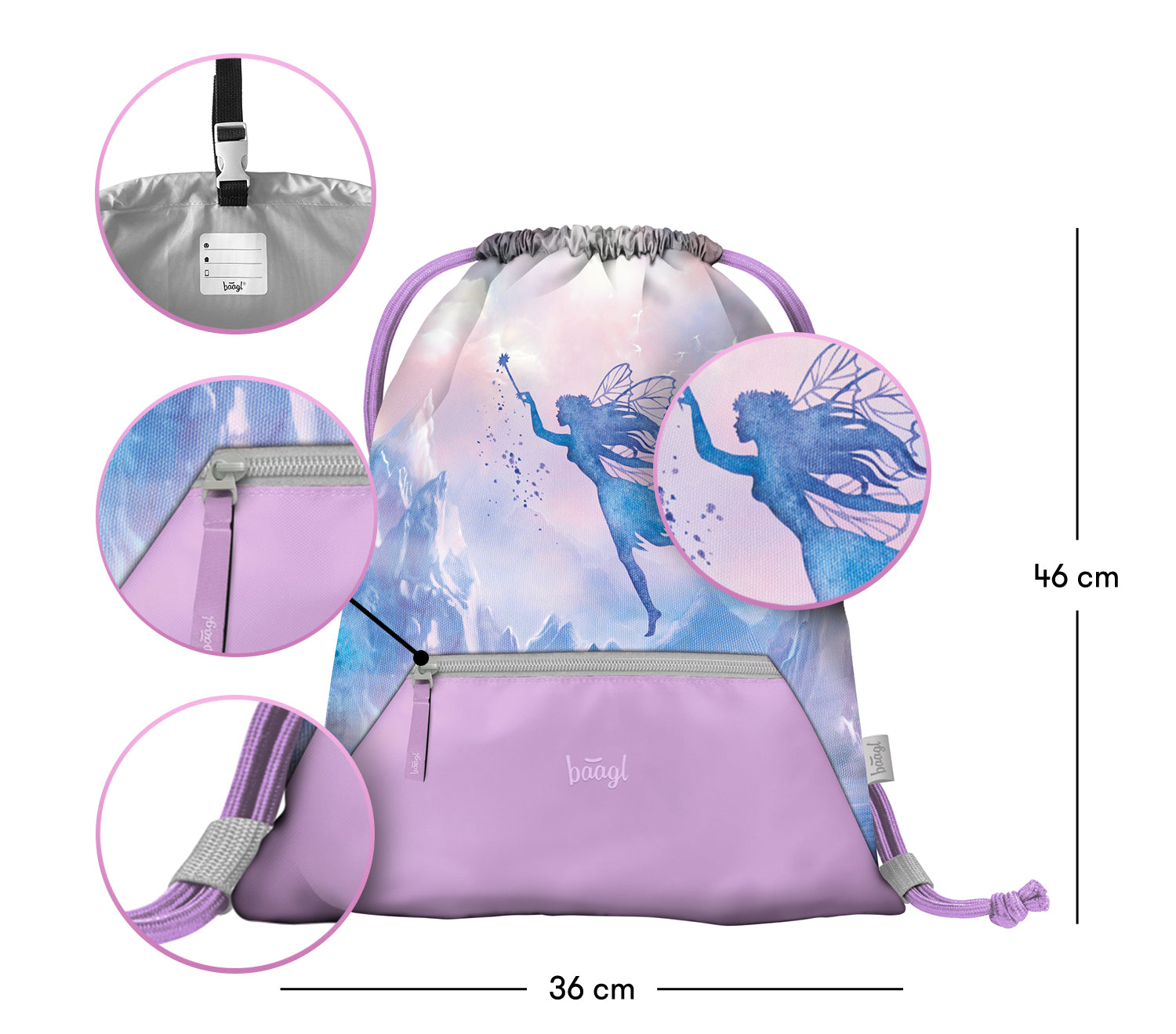baagl-fairy-sac-gym-poche-zip-lavable image 3