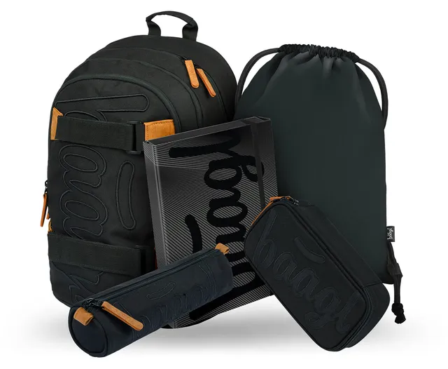 baagl-skate-darkness-ii-set-scolaire-sac-4-pi-ces-noir image 1