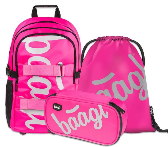 baagl-skate-pink-set-scolaire-3-pi-ces-sac-25-l-rose image 1